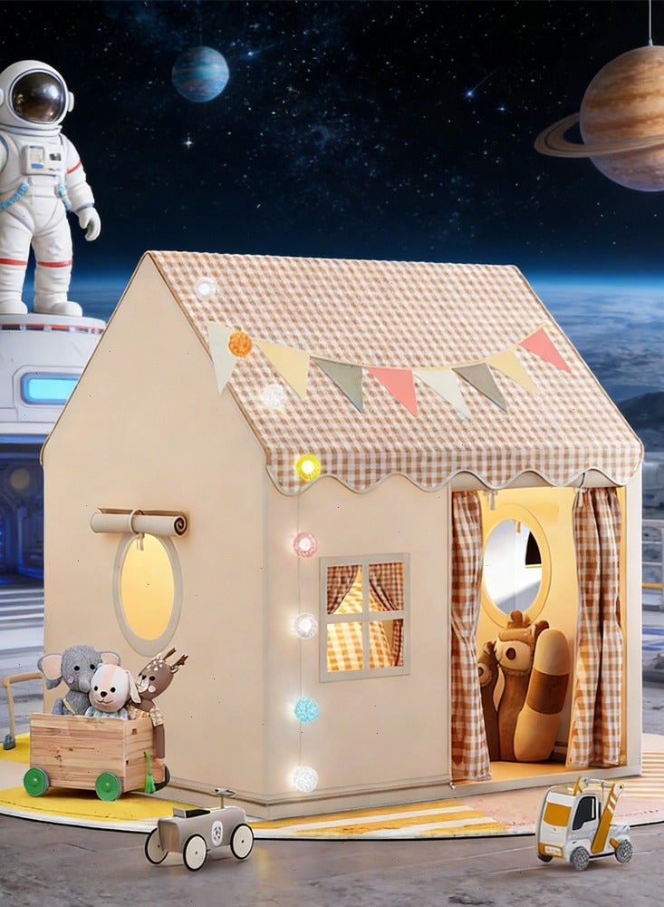 Yoawllty Kids Play Tent with LED Lights - Princess Castle Playhouse for Indoor & Outdoor, Large Kids Tent with Party Decor for Ages 3-10, Birthday Gift & Room Decor - Image 1